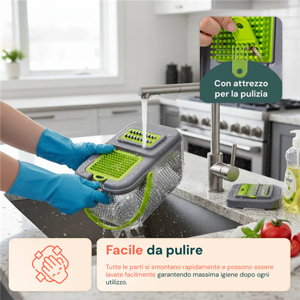 AVILIA TAGLIA VERDURE MULTIFUNZIONE CON 6 LAME INTERCAMBIABILI