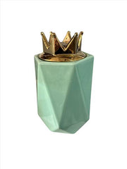 MMZ BISCOTTIERA VERDE CON CORONA ORO IN PORCELLANA ML.2700