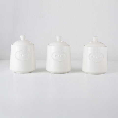 MMZ BARATTOLI 3PZ IN CERAMICA 500ML CM.9X9XH12,5 MODELLO CLASSIC
