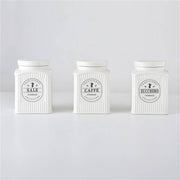MMZ BARATTOLI 3PZ IN CERAMICA 500ML CM.9X9XH12,5 MODELLO PARIS