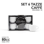 MMZ TAZZINE CAFFE' 6PZ 80CC DECORO 10 
