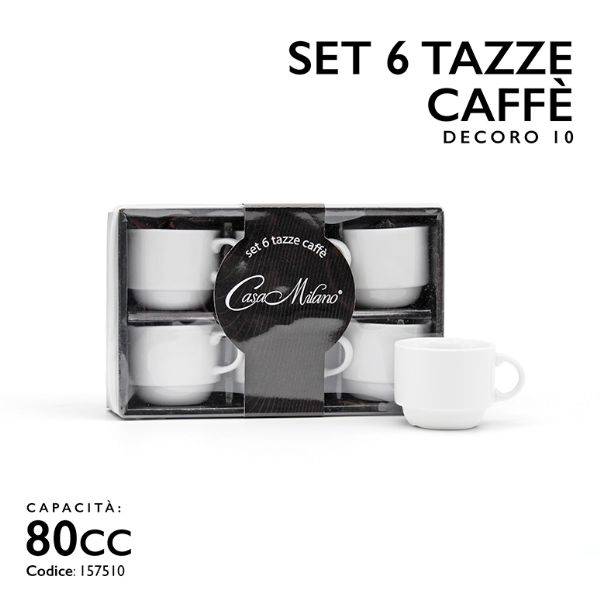 MMZ TAZZINE CAFFE' 6PZ 80CC DECORO 10 