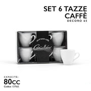 MMZ TAZZINE CAFFE' 6PZ 80CC DECORO 65 