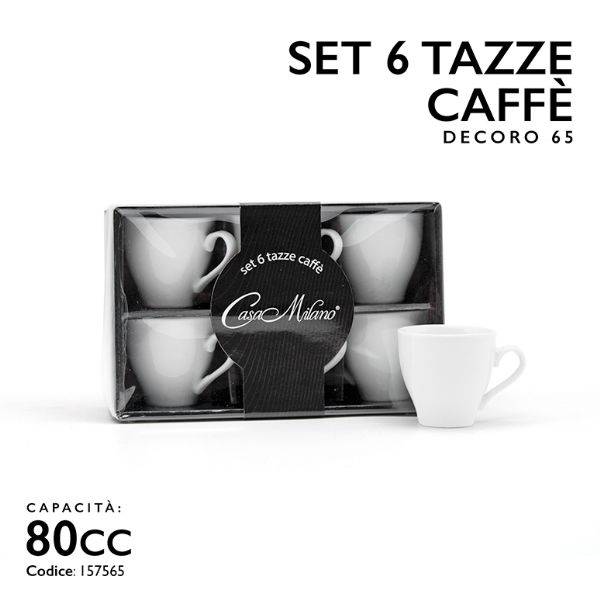MMZ TAZZINE CAFFE' 6PZ 80CC DECORO 65 