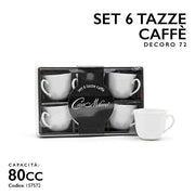 MMZ TAZZINE CAFFE 6PZ 80CC DECORO 72