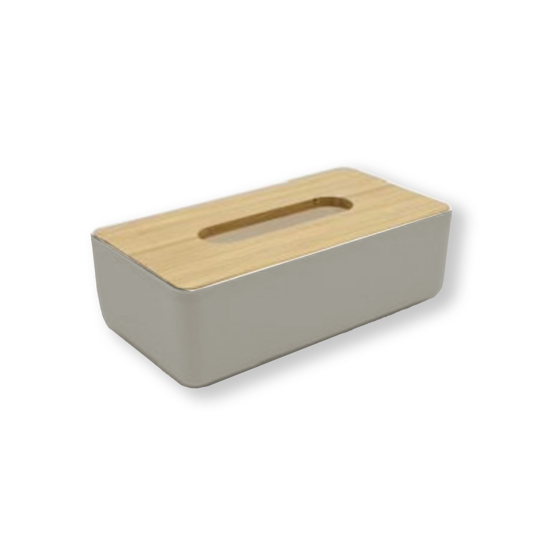 MMZ PORTASALVIETTE PLASTICA TORTORA E COPERCHIO BAMBOO CM.24X13X7,5