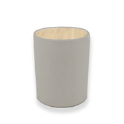 MMZ PATTUMIERA BAGNO PLASTICA 2L TORTORA E COPERCHIO IN BAMBOO DM.14XH.18