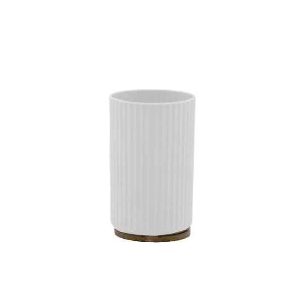 MMZ PORTASPAZZOLINO SOFT TOUCH BIANCO E BAMBOO DM.7XH.12CM