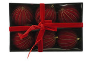 PARTENOPE SFERE 6PZ 10CM VELLUTO ROSSO 