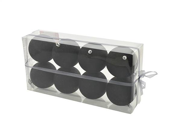 PARTENOPE BOX 8 SFERE 10CM GLITTER NERO 