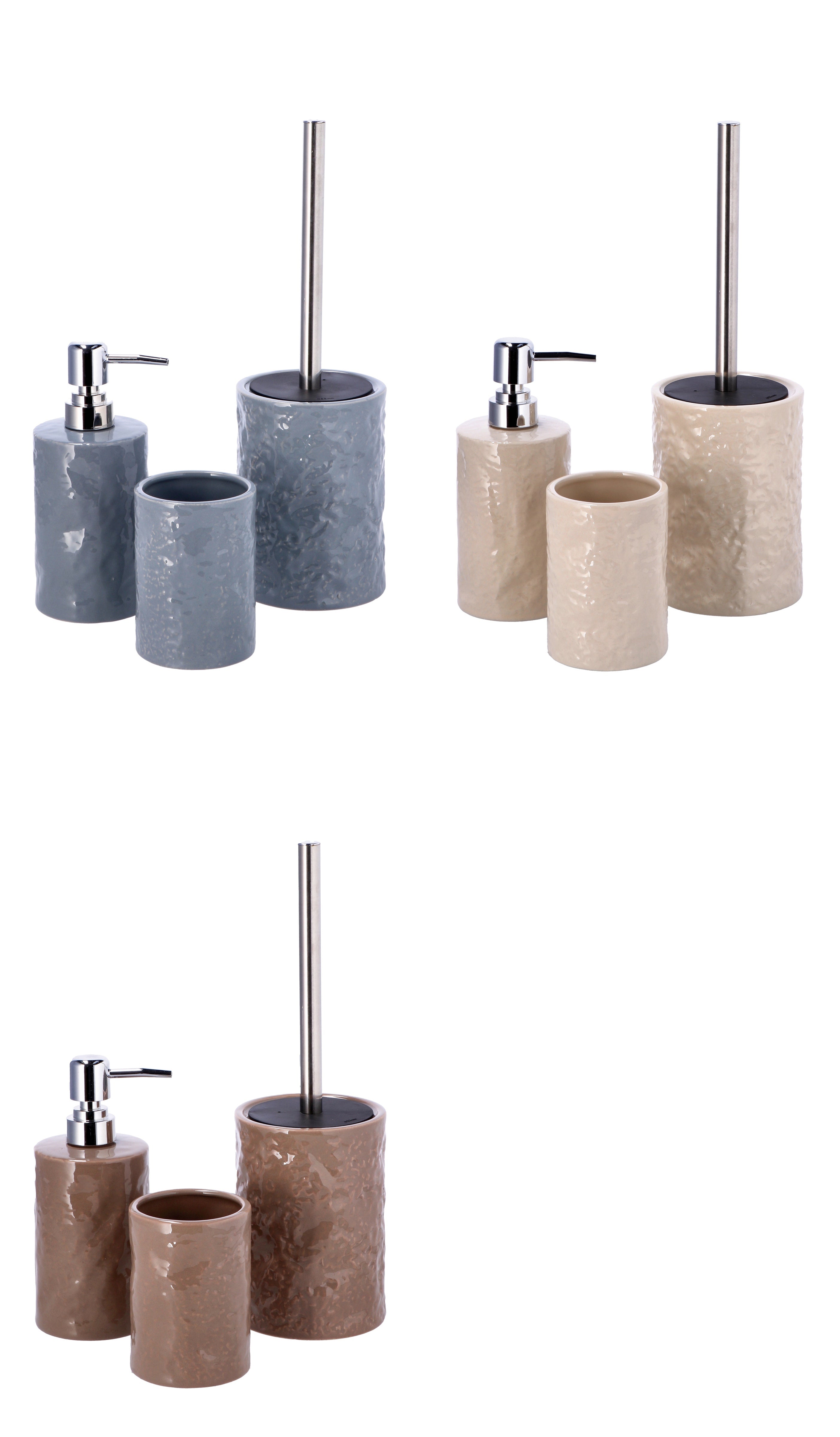STAR PEZZI DA BAGNO 3PZ CERAMICA ASS3COL SET BAGNO EFFETTO PIETRA