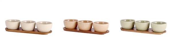 STAR CIOTOLA 3PZ CERAMICA VASSOIO BAMBOO SET APERITIVO
