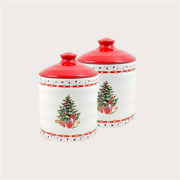 ARCA BARATTOLI 2PZ CERAMICA NATALE ALBER 11,5CM – H 18CM