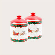 ARCA BARATTOLI 2PZ CERAMICA NATALE SLITT 11,5CM – H 18CM