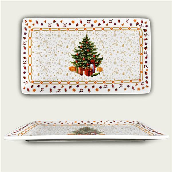 ARCA VASSOIO CHRISTMAS GOLD 34X20CM XMAS NATALE