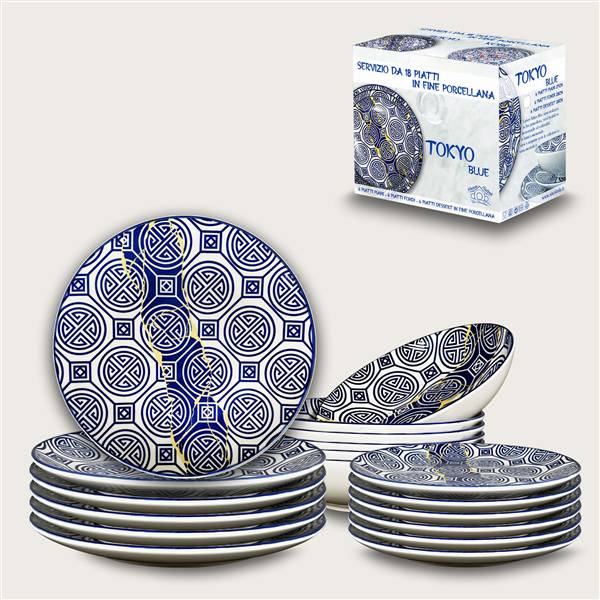 ARCA SERVIZIO PIATTI 18PZ TOKYO BLU 