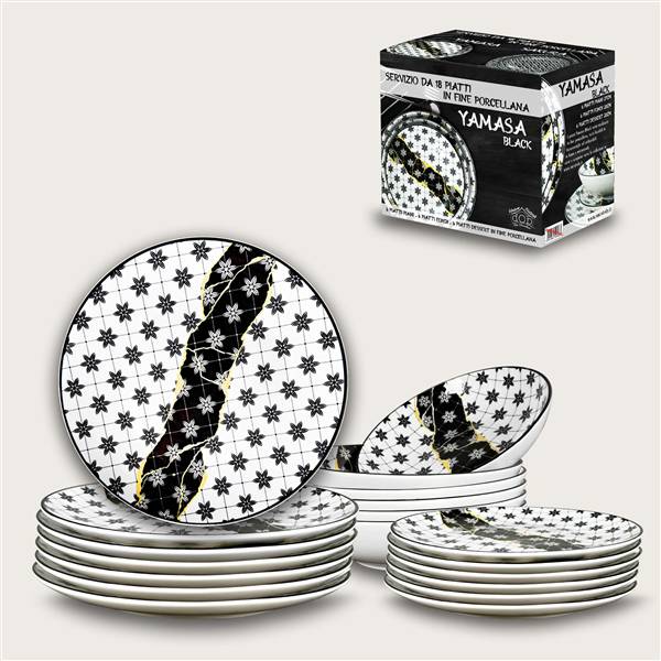 ARCA SERVIZIO PIATTI 18PZ YAMASA BLACK 