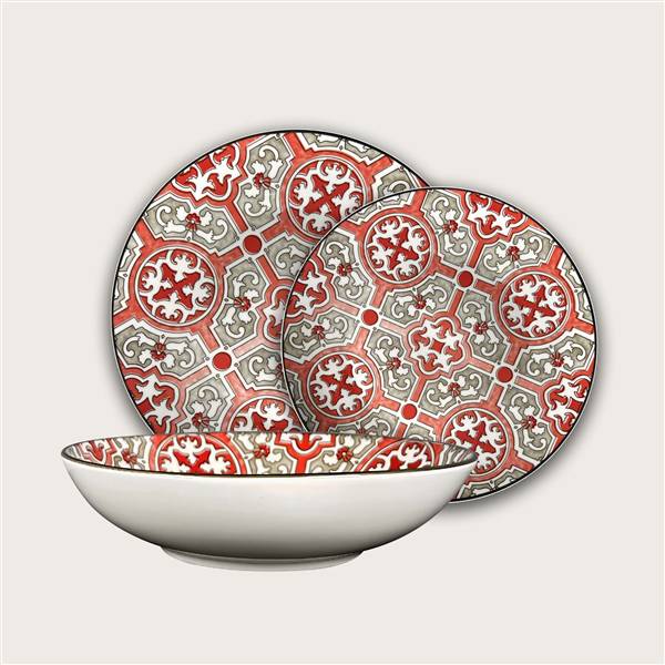 ARCA SERVIZIO PIATTI 18PZ FIRENZE ROSSO 