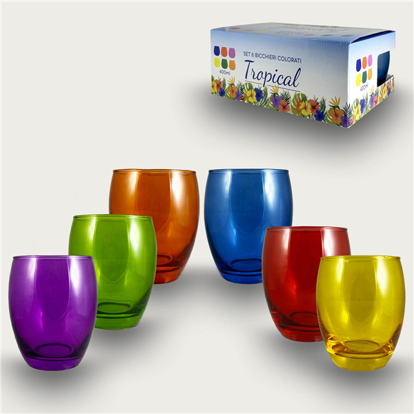 ARCA BICCHIERI VETRO 6PZ BOMBATI COL.