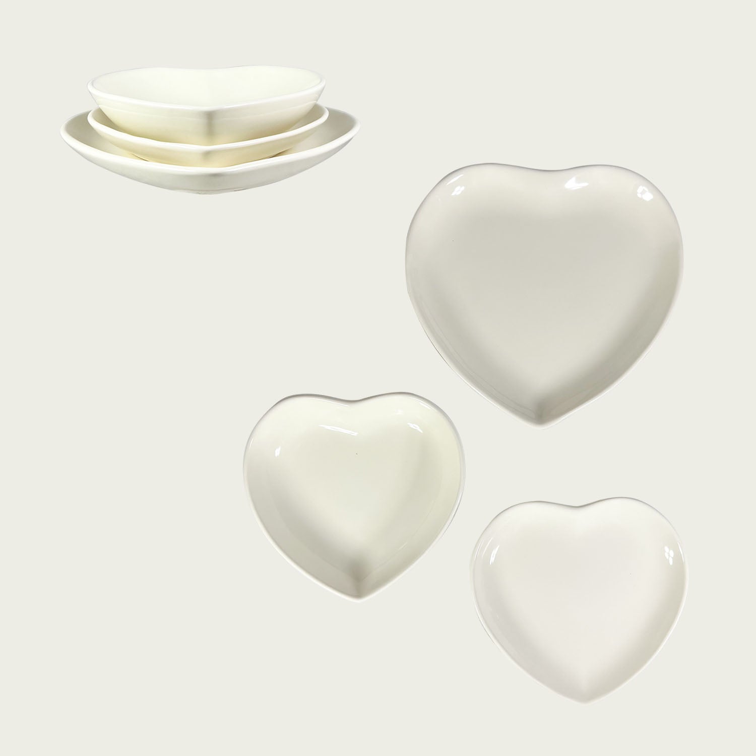 ARCA PIATTO DESSERT CM.20 CUORE CREMA