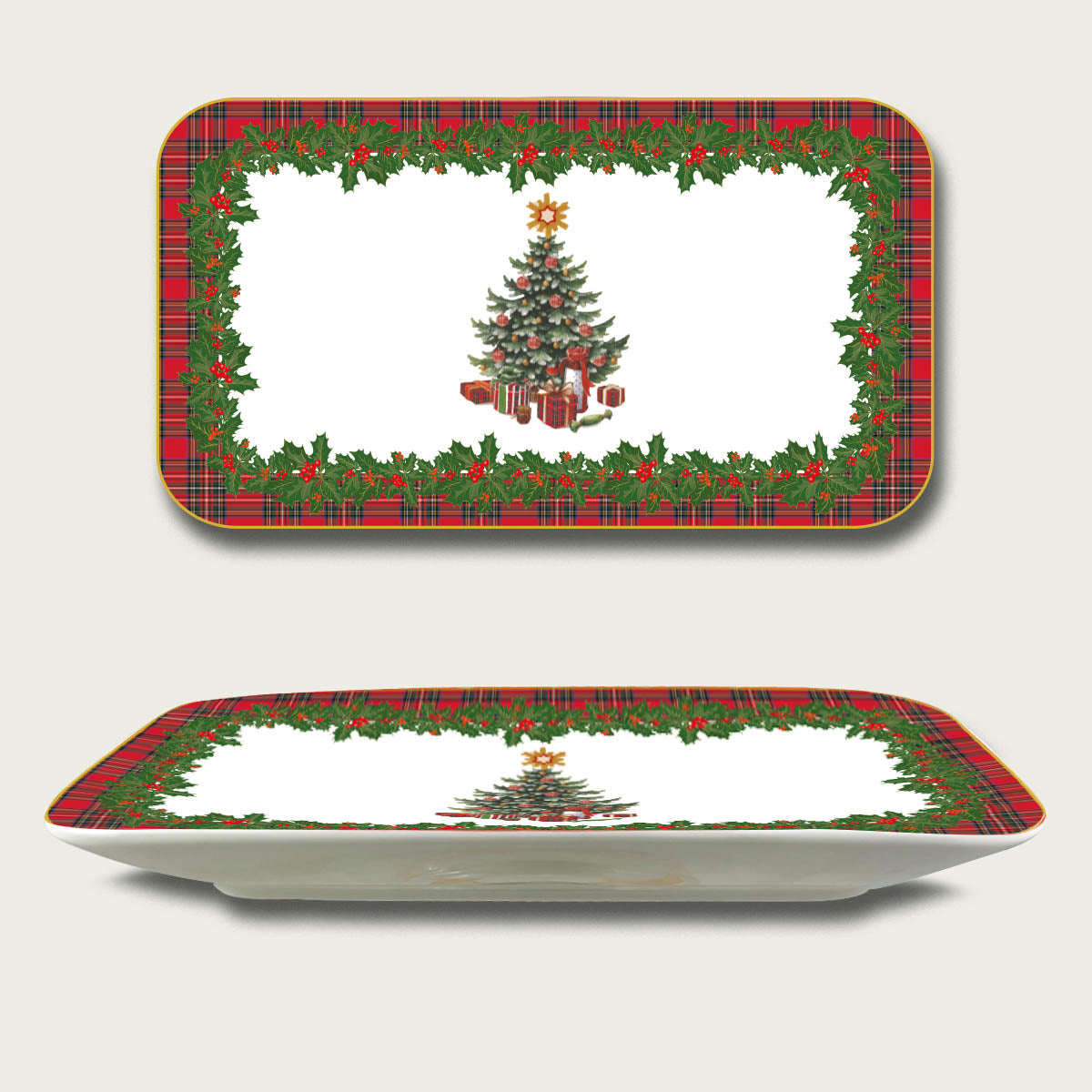 ARCA VASSOIO SCOTTISH 22X12CM XMAS