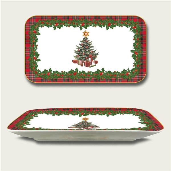 ARCA VASSOIO SCOTTISH CM.34X20 XMAS NATALE