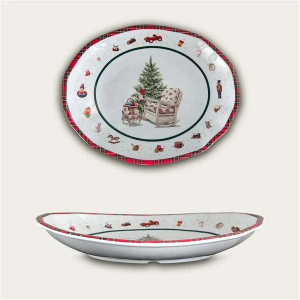 ARCA VASSOIO OVALE MELAM 28X23X5 NATALE C.TOYS