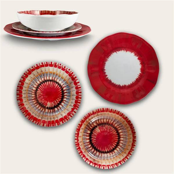 ARCA PIATTO DESSERT CM.22 RAGGIO ROSSO MELAMINA