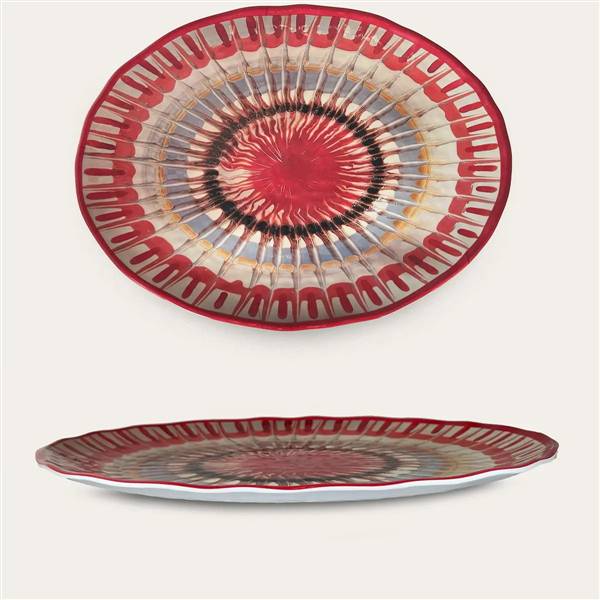 ARCA VASSOIO OVALE 40X30 RAGGIO ROSSO MELAMINA