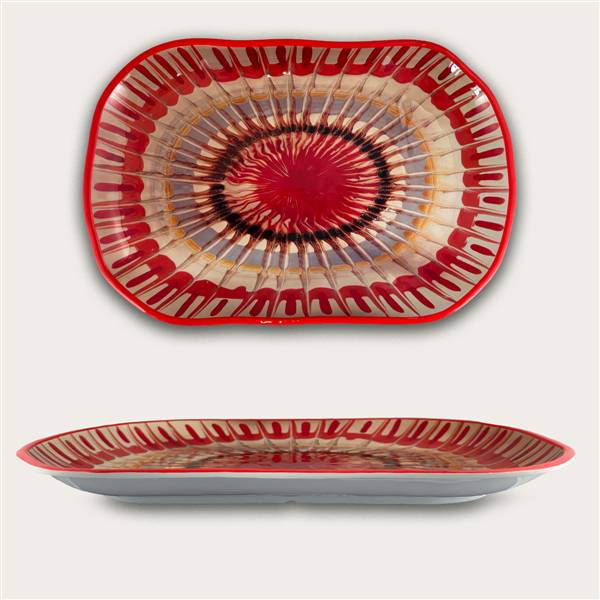 ARCA VASSOIO 36X23X3 RAGGIO ROSSO MELAM MELAMINA