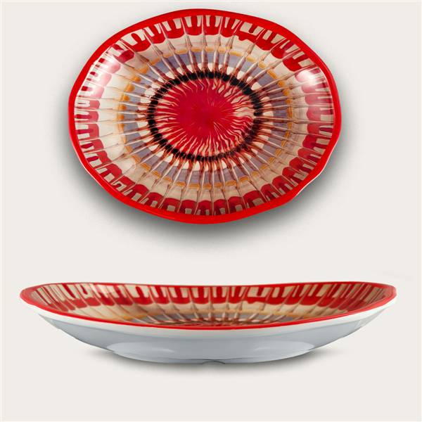ARCA VASSOIO OVALE 44X33X6 RAGGIO ROSSO MELAMINA