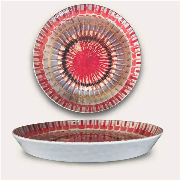 ARCA VASSOIO TONDO CM.35 H4 RAGGIO ROSSO MELAMINA