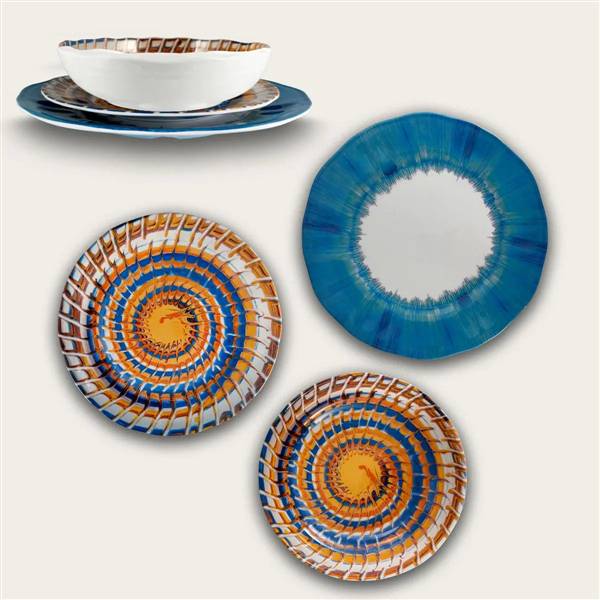 ARCA PIATTO DESSERT MELAMINA RICCIO BLU CM.22