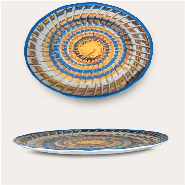 ARCA PIATTO OVALE 40X30 MELAM RICCIO BLU 