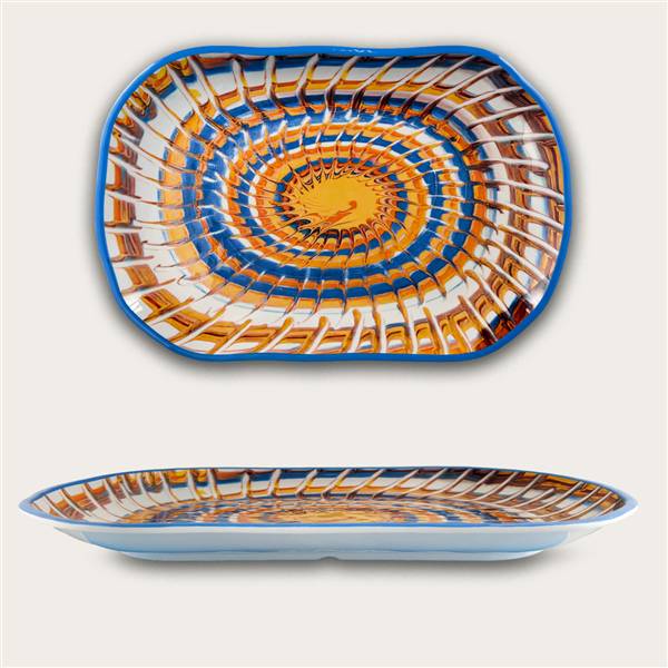 ARCA VASSOIO 36X23X3 MELAM RICCIO BLU 