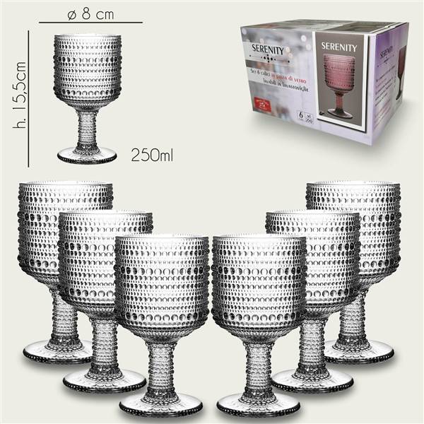 ARCA CALICI 6PZ SERENITY TRASPARE. 265ML 