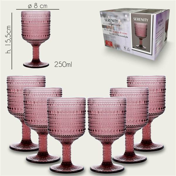 ARCA CALICI 6PZ SERENITY VIOLA 250ML 