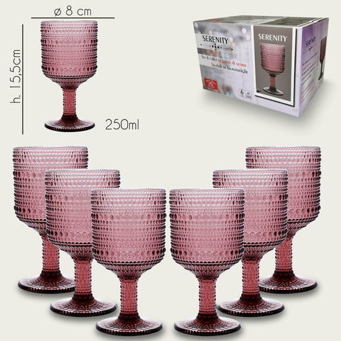 ARCA CALICI 6PZ SERENITY VIOLA 250ML