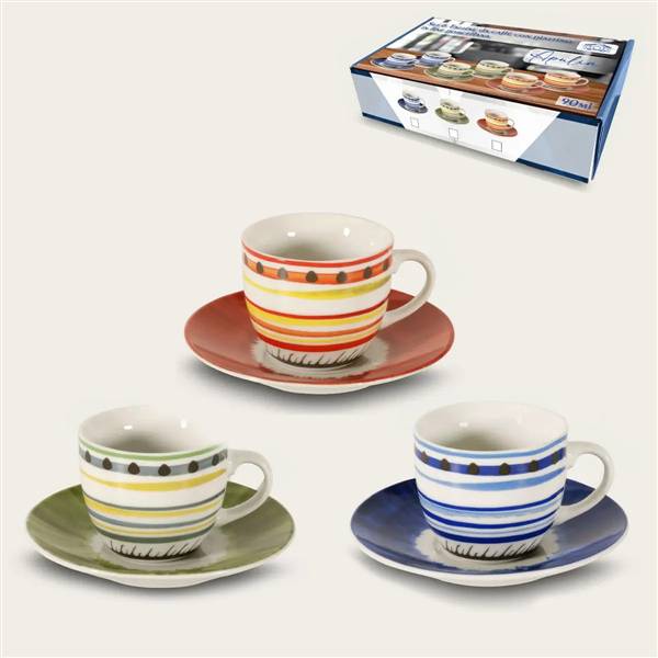 ARCA TAZZINE CAFFE 6PZ C/PIATTINI APULIA GIALLO