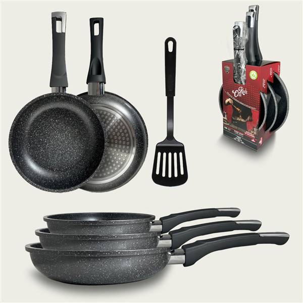 ARCA TRIS PADELLE 20/24/28 ROCKCHEF CON SPATOLA INDUZIONE