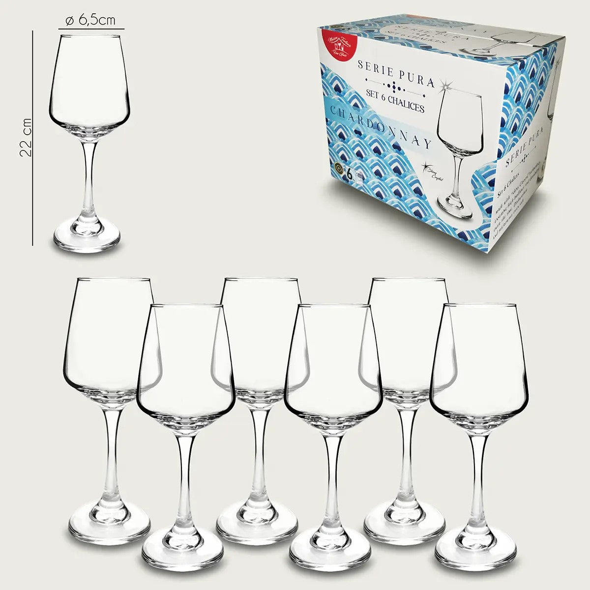 ARCA CALICI 6PZ VETRO 41CL TRASPARENTI