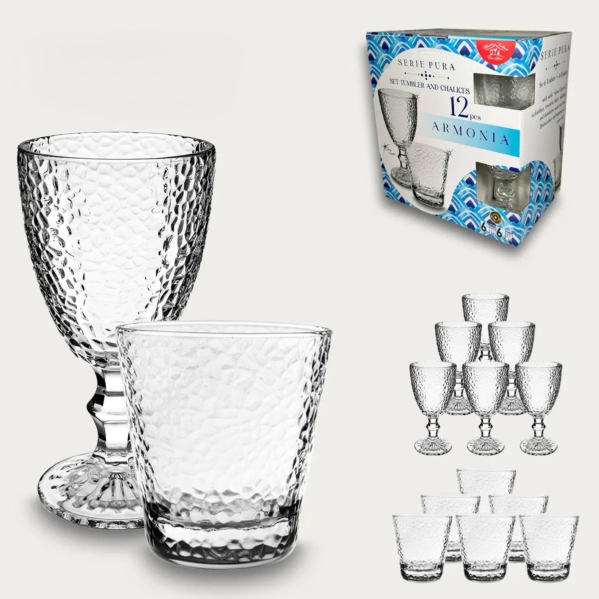 ARCA BICCHIERI 12PZ ARMONIA SERIE PURA