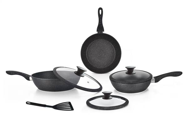 HOME BAVARIA SET PADELLE 7PZ NERE 
