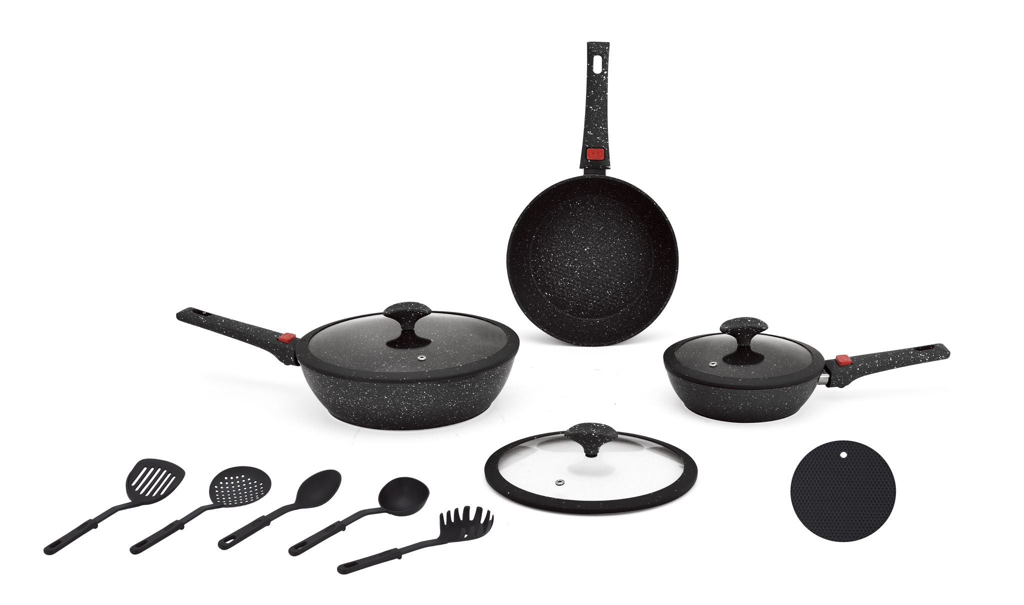 BAVARIA SET PADELLE 12PZ NERE ADATTO AD INDUZIONE