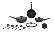 BAVARIA SET PADELLE 12PZ NERE ADATTO AD INDUZIONE