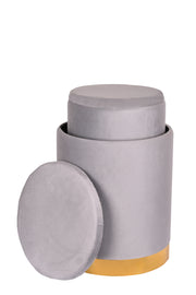 INFINITY HOME POUF 2PZ GRIGIO 33X33X42 CM E 28X28X37 CM