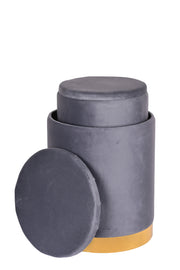 INFINITY HOME POUF 2PZ GRIGIO ANTRACITE 33X33X42 CM E 28X28X37 CM