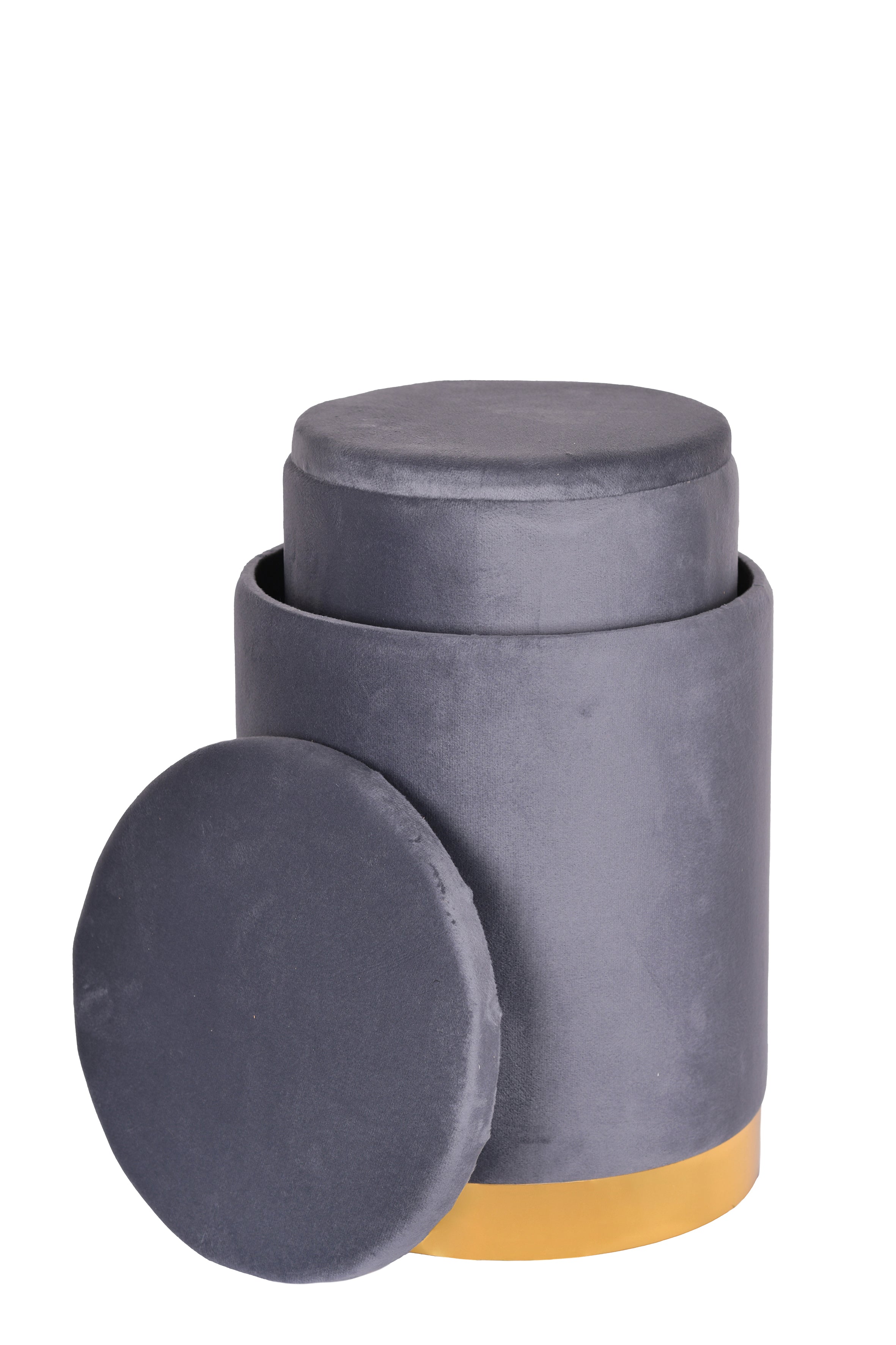 INFINITY HOME POUF 2PZ GRIGIO ANTRACITE 33X33X42 CM E 28X28X37 CM