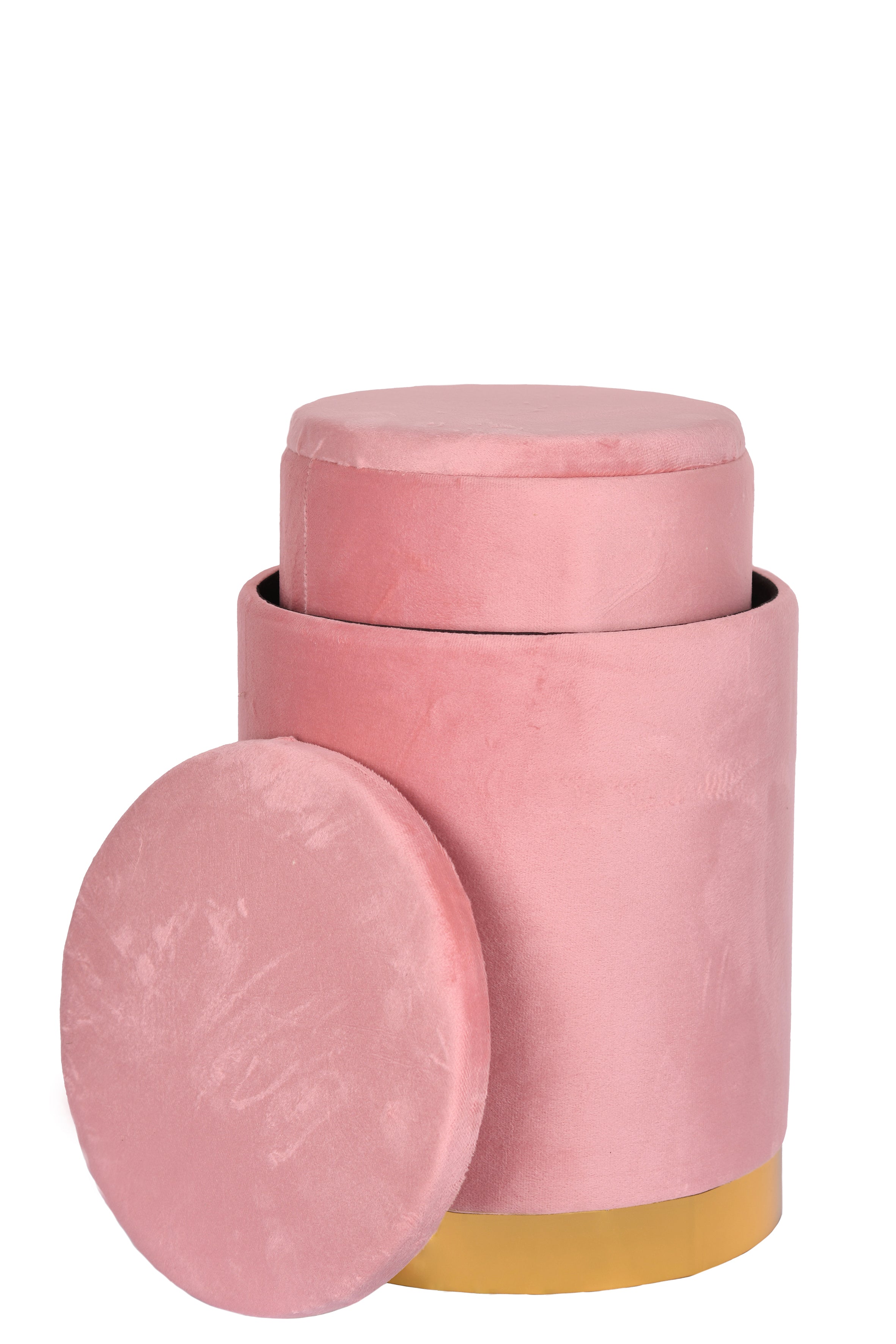 INFINITY HOME POUF 2PZ ROSA ANTICO 33X33X42 CM E 28X28X37 CM