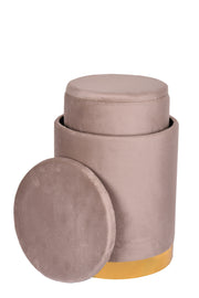 INFINITY HOME POUF 2PZ TORTORA 33X33X42 CM E 28X28X37 CM